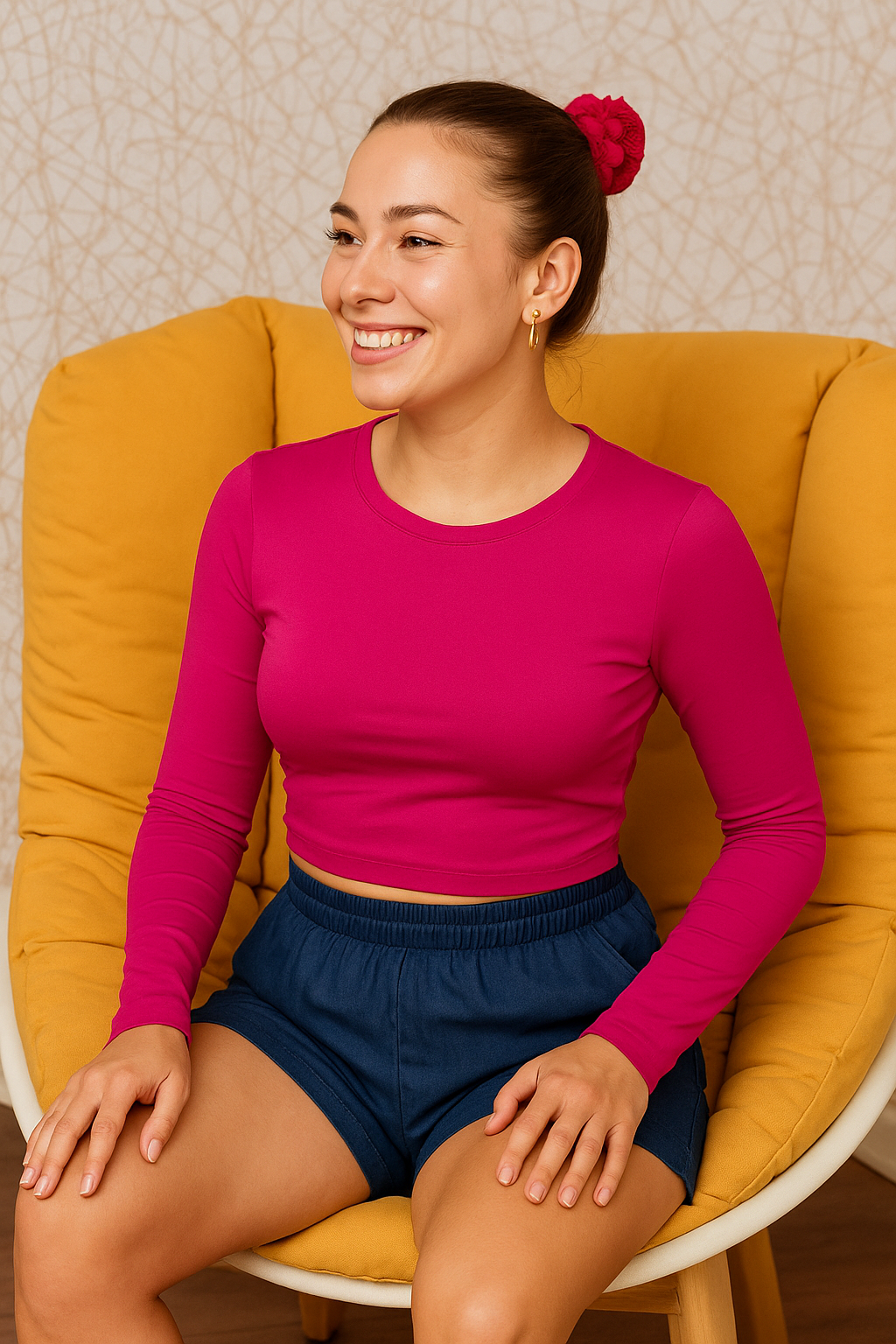 Fitted Long Sleeve Crop Tee