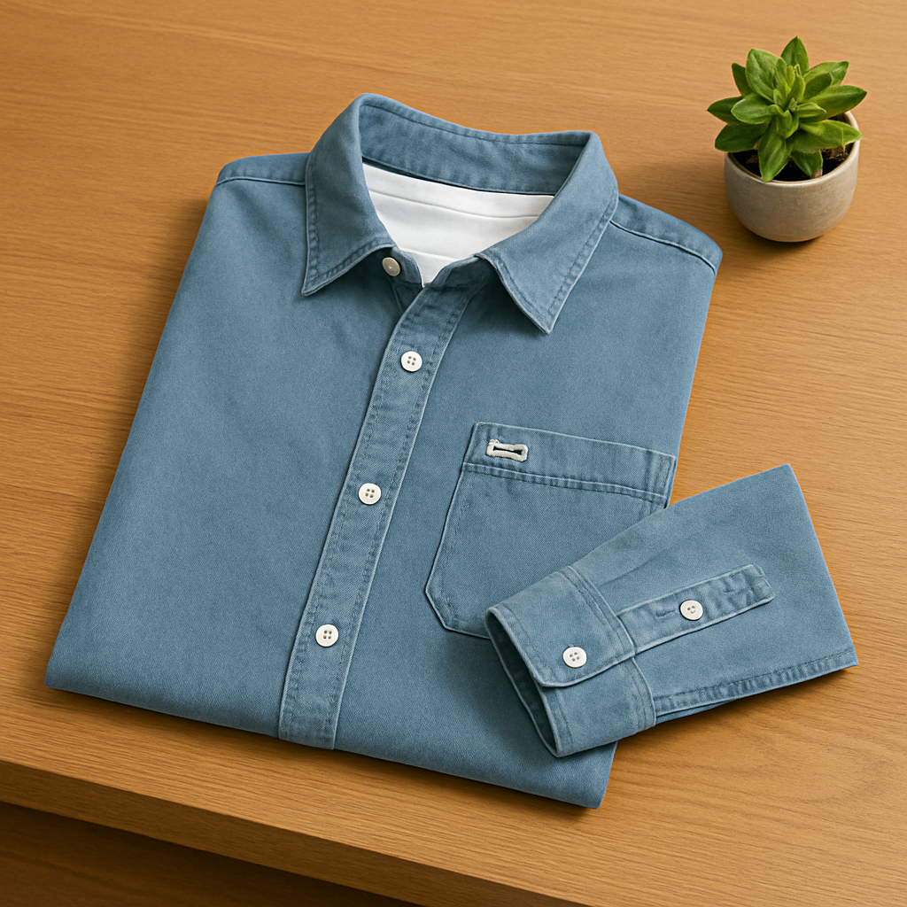 Men’s Plus Size Long Sleeve Button-Up Shirt