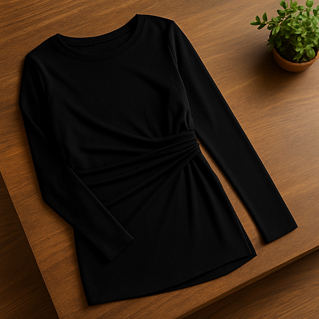 Ruched Long Sleeve Maxi Dress